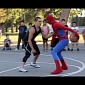 Watch: Man in Spider-Man Costume Schools Kids at Street Basketball