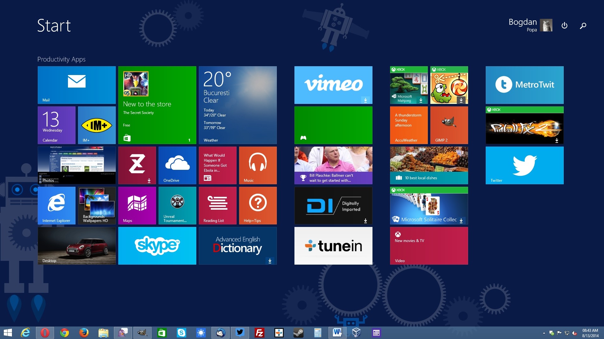 Windows 8 aktivitetsfältproblem