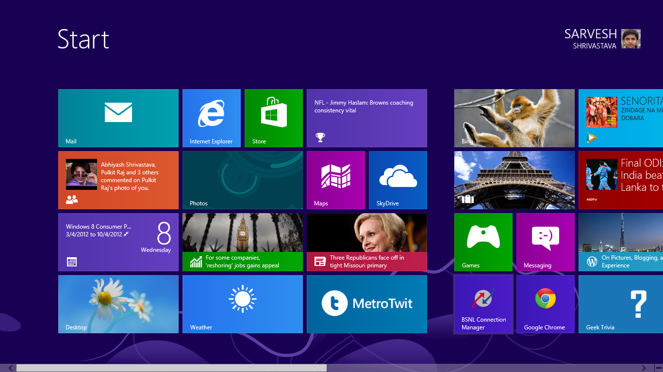 windows 8 default desktop