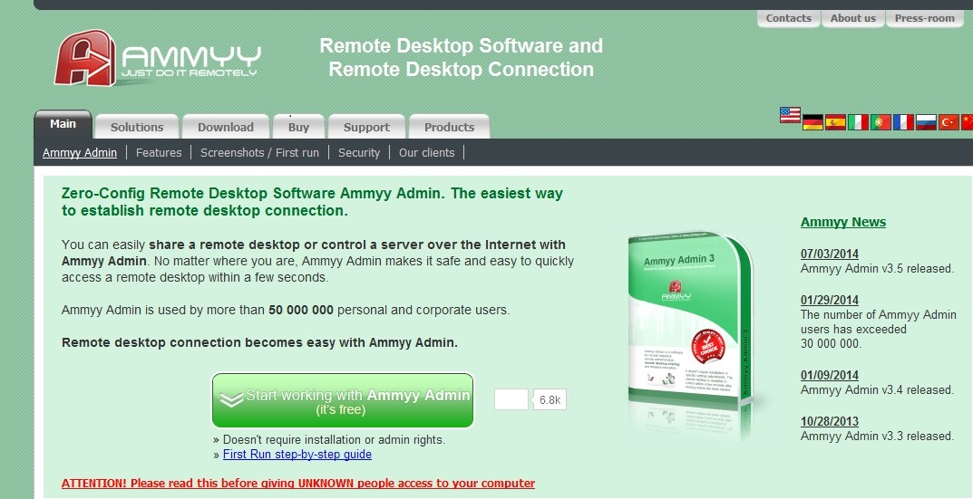 Ammyy Admin Website Used to Distribute at Least 5 Different Malware Versions