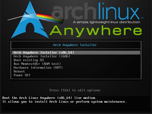 install arch linux from usb