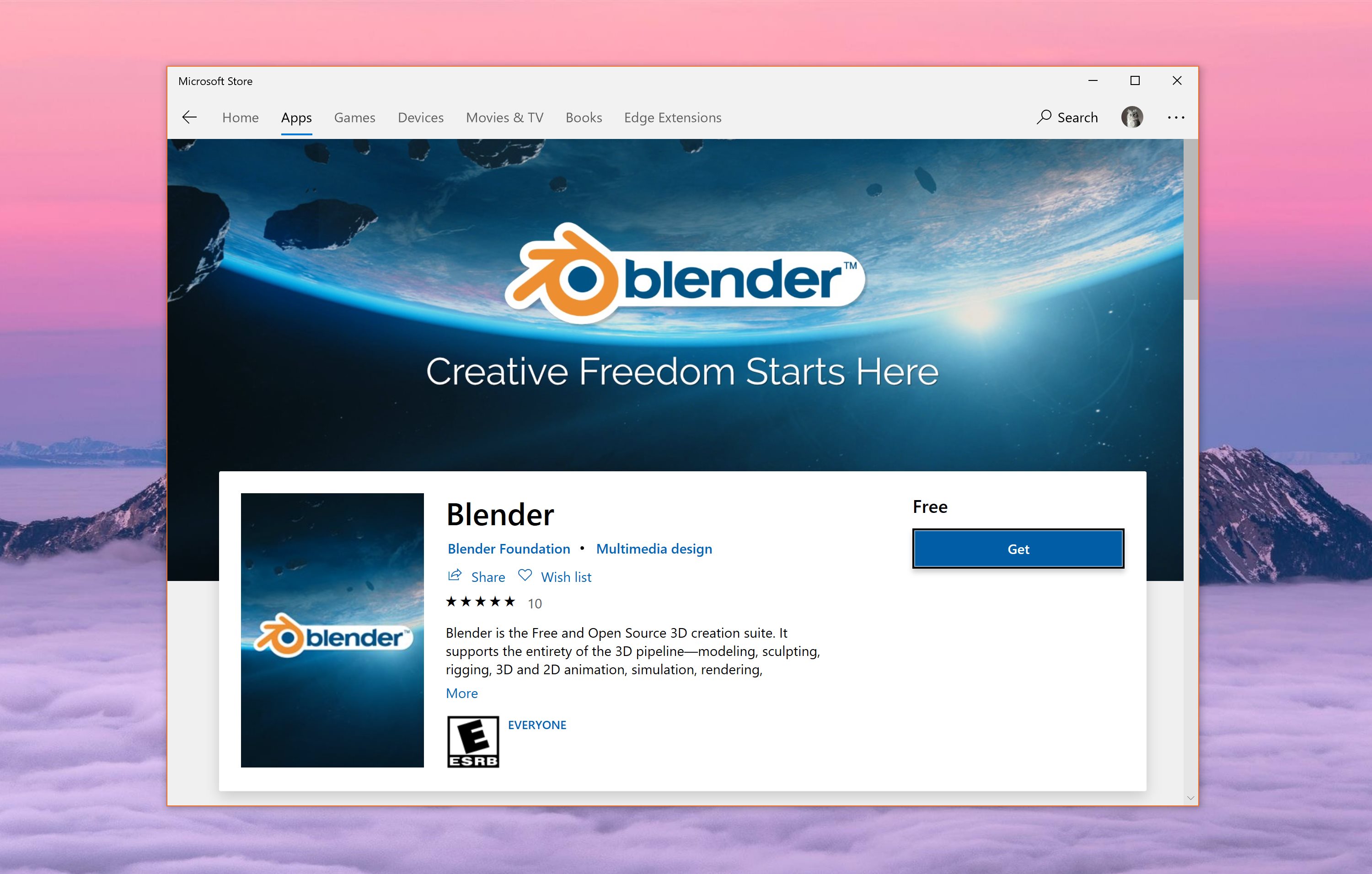 Blender for Windows 10 Now Available for Download