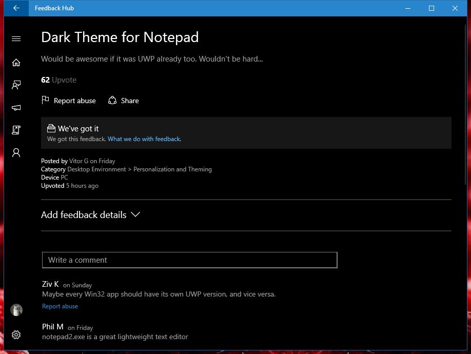 notepad dark theme windows 10 download