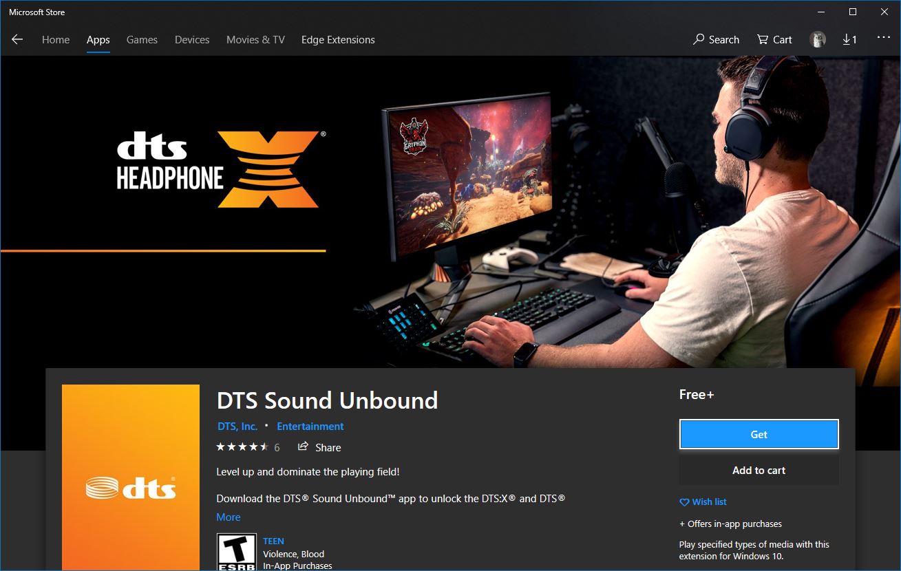 dts sound unbound windows 10 download