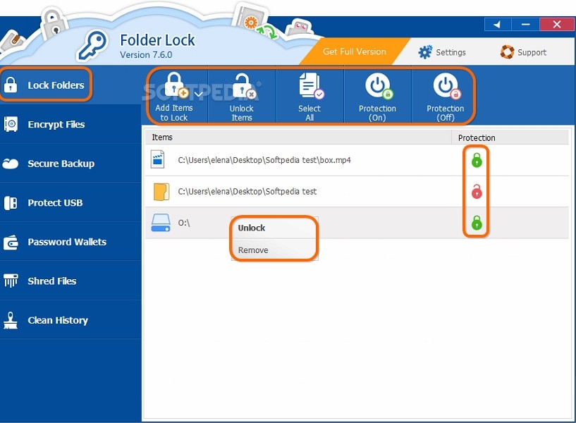 download folder lock key