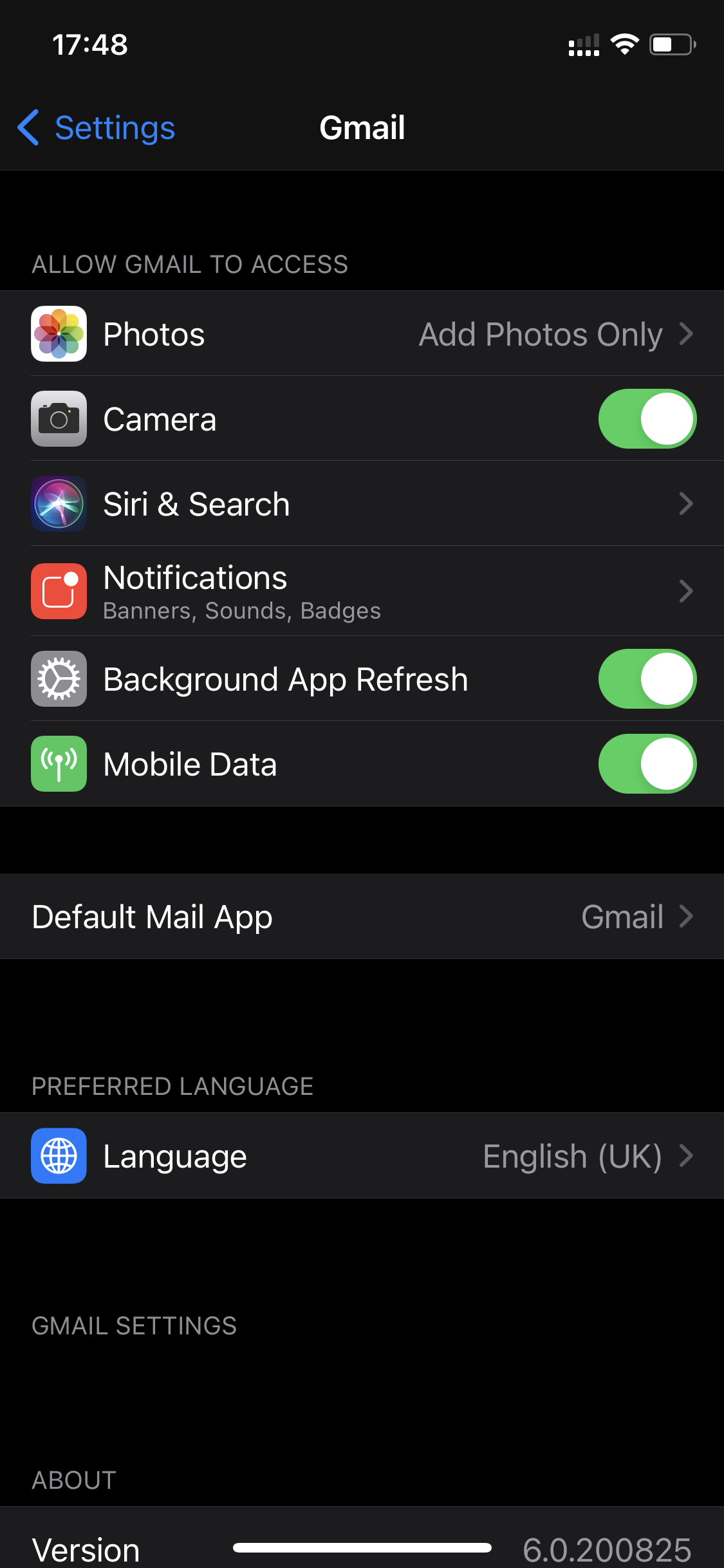 gmail incoming mail server for iphone 6