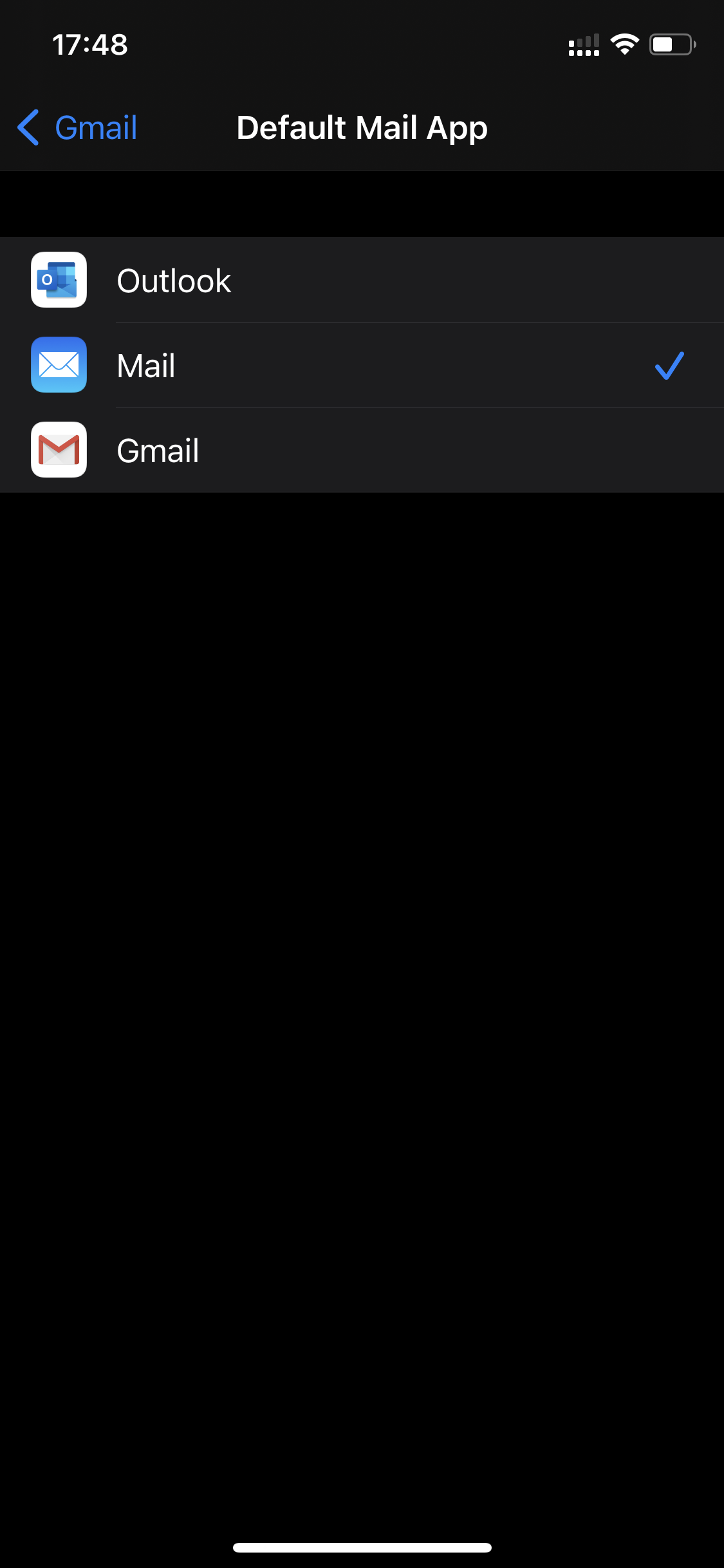gmail iphone settings