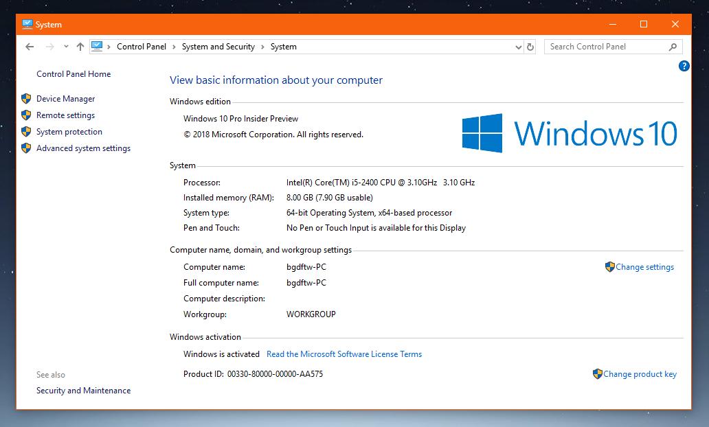 windows 10 pro version 1809 product key free