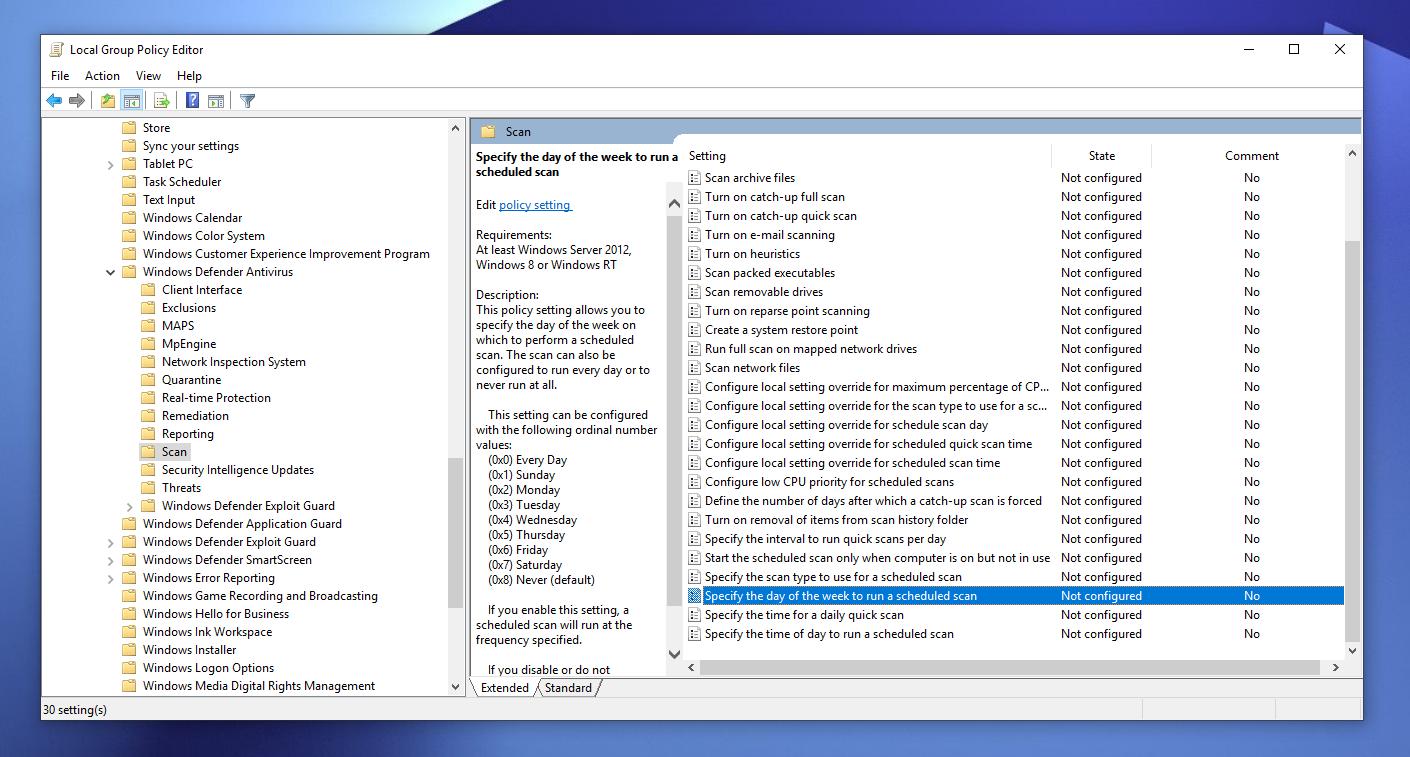 how to run a scan on windows 10
