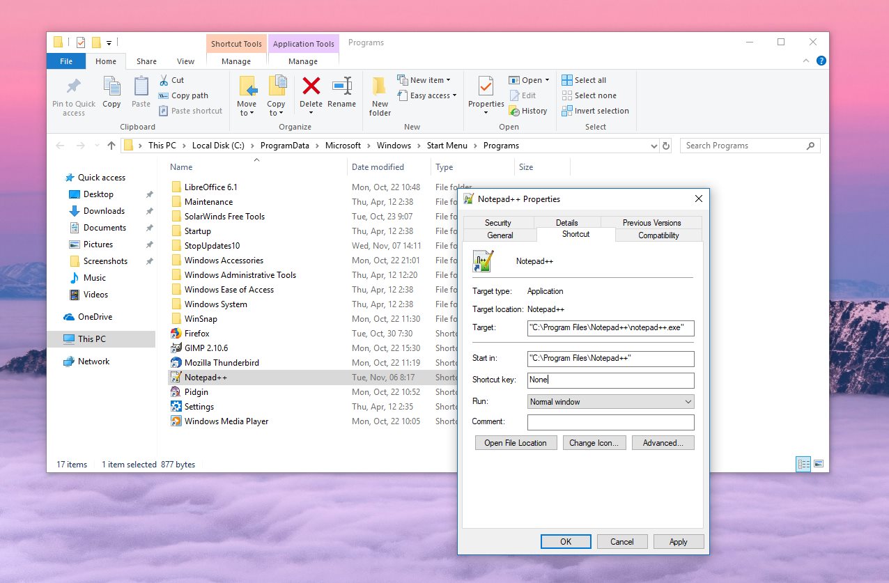 Setting up a keyboard shortcut for Windows 10 apps