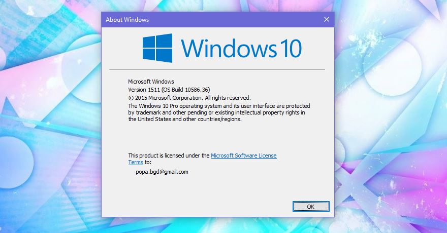 upgrade to window 10 pro version 1511, 10586