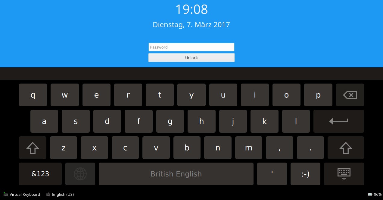 lock screen on screen keyboard embedded