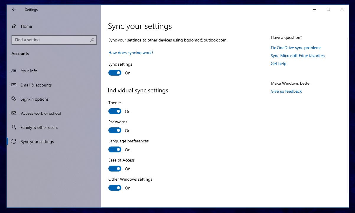 Managing Data Syncing Between Windows 10 Devices