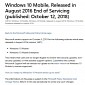 Microsoft May Keep Windows 10 Mobile Version 1607 Alive for One More Year