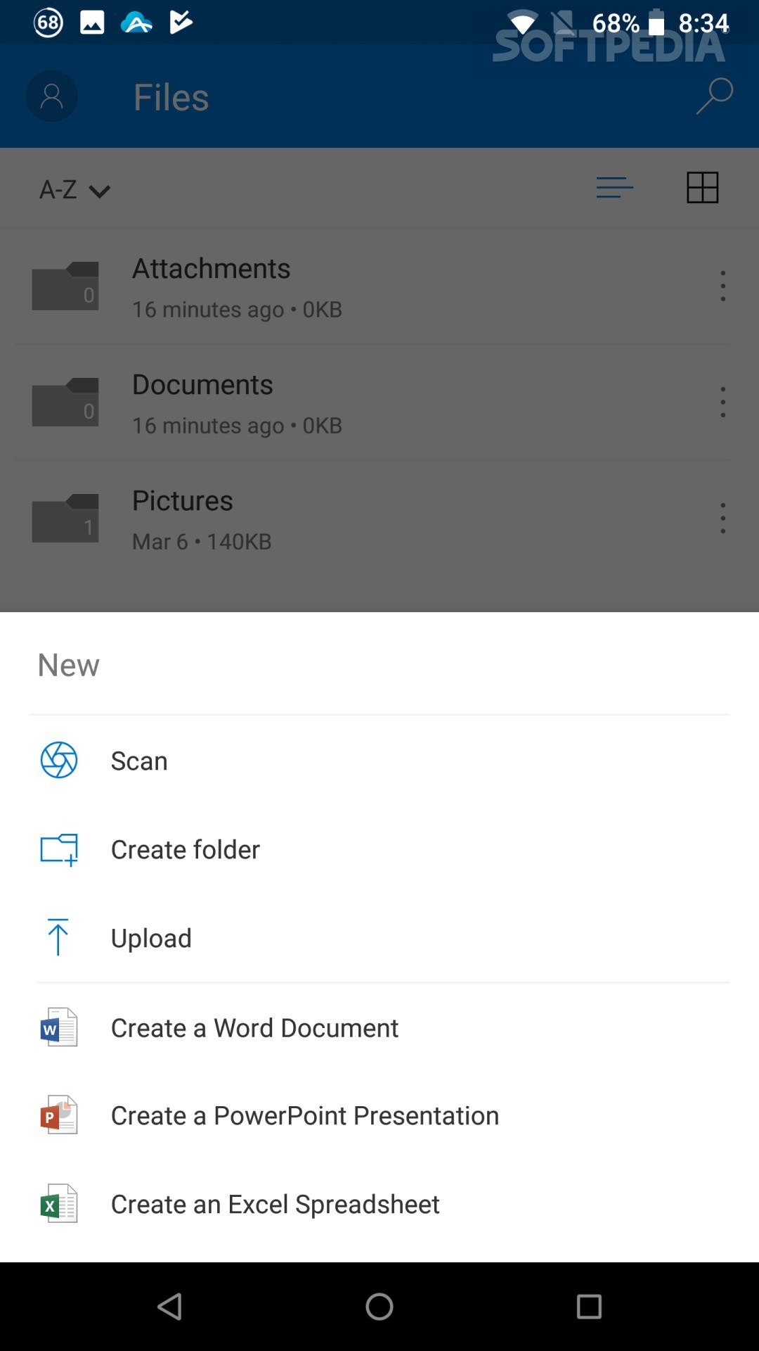 where do onedrive downloads go on android