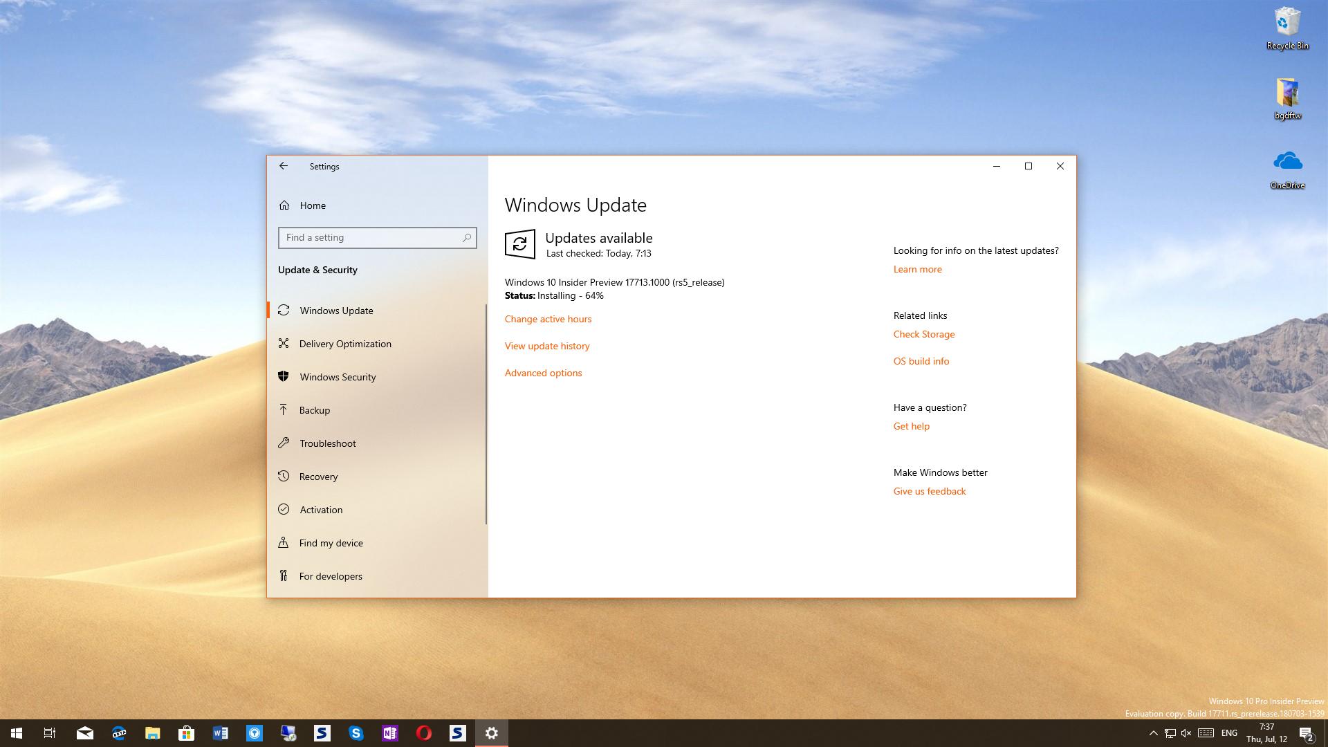 Microsoft Releases Windows 10 Redstone 5 Fall 2018 Build 17713
