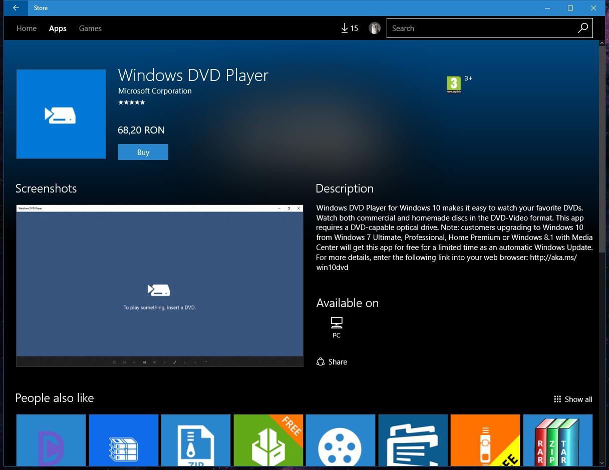 Microsoft Updates 15 Windows 10 Dvd Player App No It Didn T Make It Free