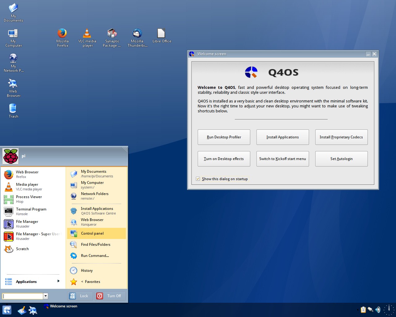 Q4OS Micro SD Raspberry Pi 3 Debian Trinity API Virtualbox Cloud IoT Easy Setup 