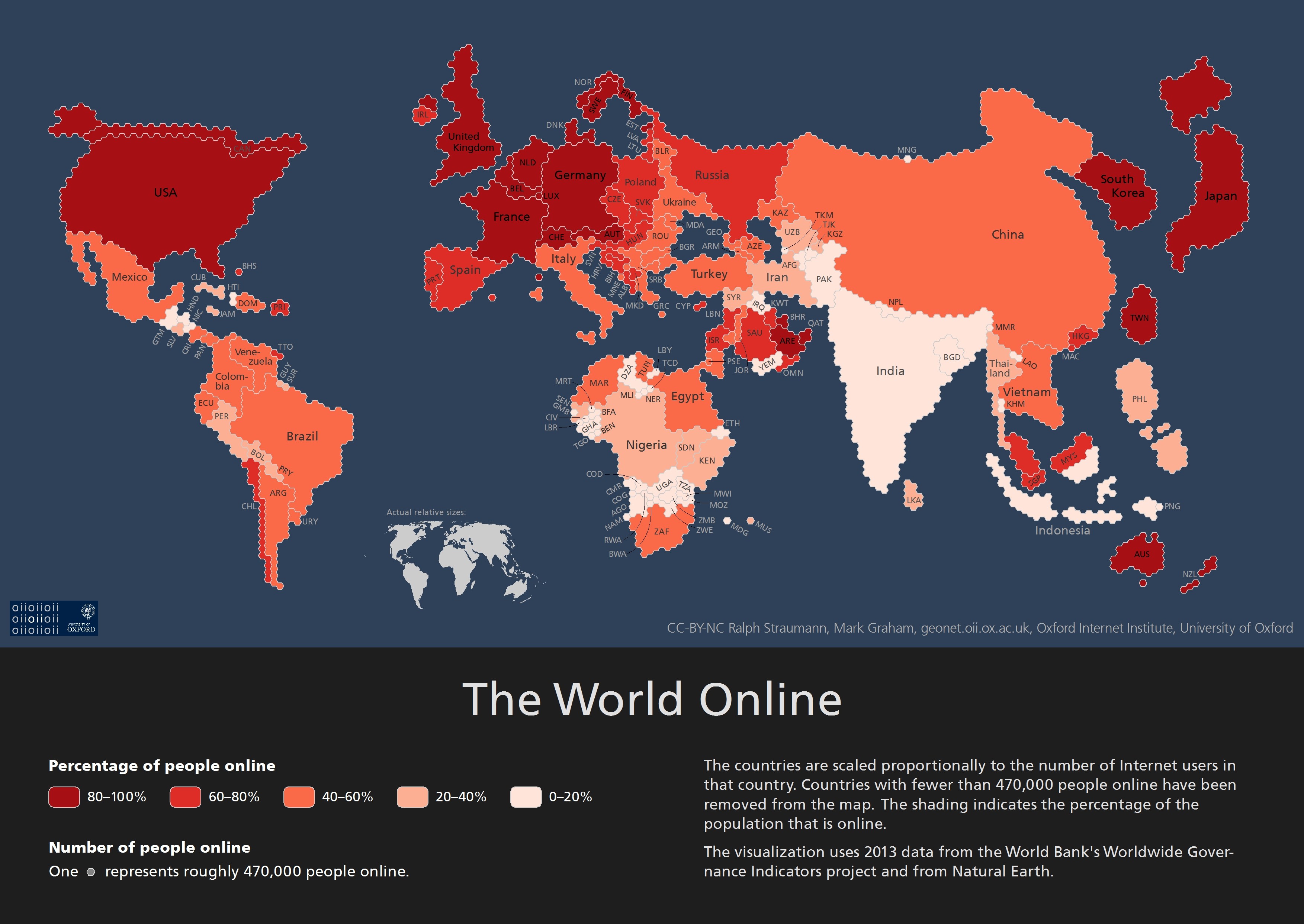 See A Map Of The World Based On The Number Of Internet Users 486626 3 