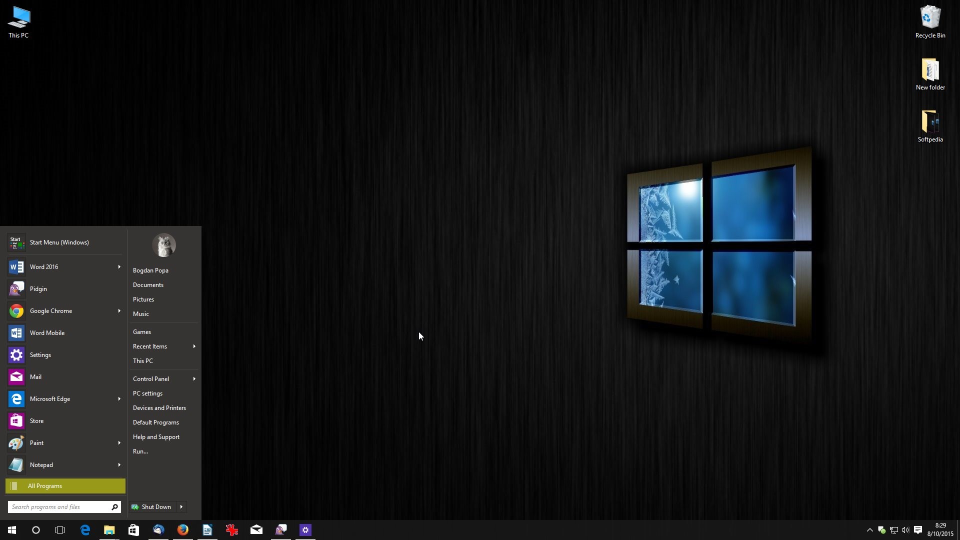 windows 8 start menu restore