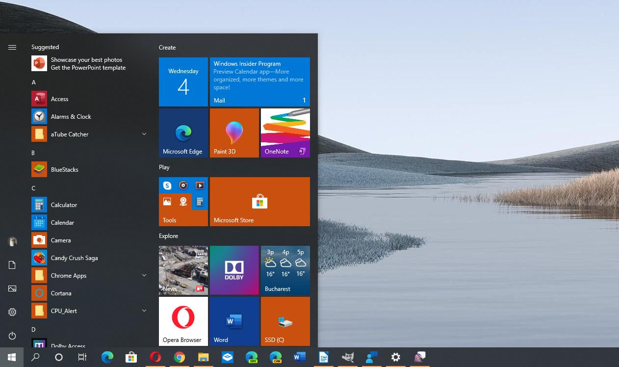 windows 10 live tiles on desktop