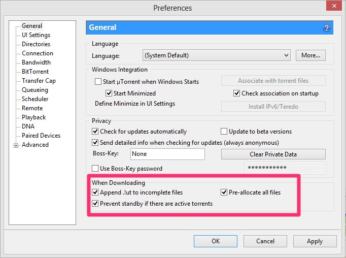 bittorrent settings for fast downloads