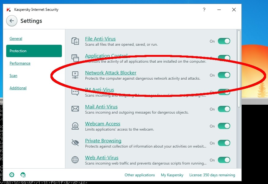 kaspersky issues with windows 10