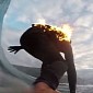 Watch: Surfer Literally on Fire Rides Massive Wave