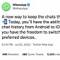 WhatsApp Now Has an Option to Transfer Chats Between iPhone and Android