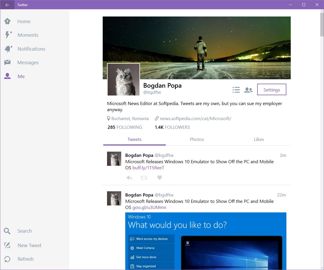 Windows 10 Pc And Mobile Get Twitter App Update