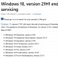 Windows 10 Version 21H1 to Go Dark in December