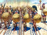 Greek phalanx formation made of hoplites