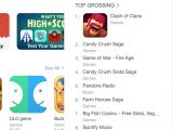 Top Grossing chart headed by (RED)-themed Clash of Clans