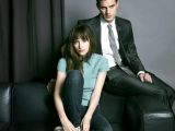 Dakota Johnson and Jamie Dornan in character for “Fifty Shades of Grey”