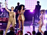 Jessie J, Nicki Minaj and Ariana Grande perform “Bang Bang” at the AMAs 2014
