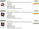 AMD FX-Series processors listed on Newegg