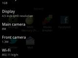 HTC Holiday "hardware information" screenshot
