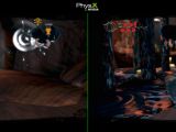 A comparison screenshot between Alice Madness Returns with and without PhysX effects