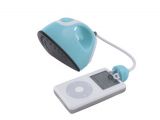 Hook your iPod or other music source to the Iron Radio Alarm Clock