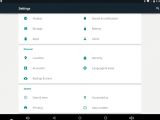 Settings options in Android 5.0 Lollipop on Allwinner-powered tablet