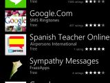 Windows Phone Store app listing
