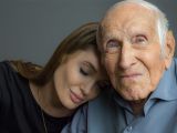 Angelina and Louis Zamperini, the real-life inspiration for her latest movie, "Unbroken"