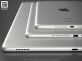 iPad Pro compared to iPad Air 2, iPad mini 3, in profile (concept)