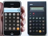 Braun ET44 calculator and iPhone’s calculator app