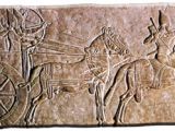 Bas-relief with Assyrian war chariot
