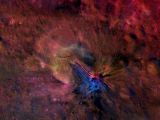 False color image of Vesta's Aelia crater