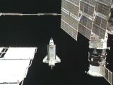 Shuttle Atlantis undocking from the ISS
