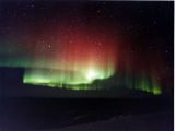 Red and green aurora in Fairbanks, Alaska.