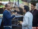 Writer / director Joss Whedon talks to Mark Ruffalo and Robert Downey Jr.