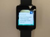 Android Wear watch running Facebook